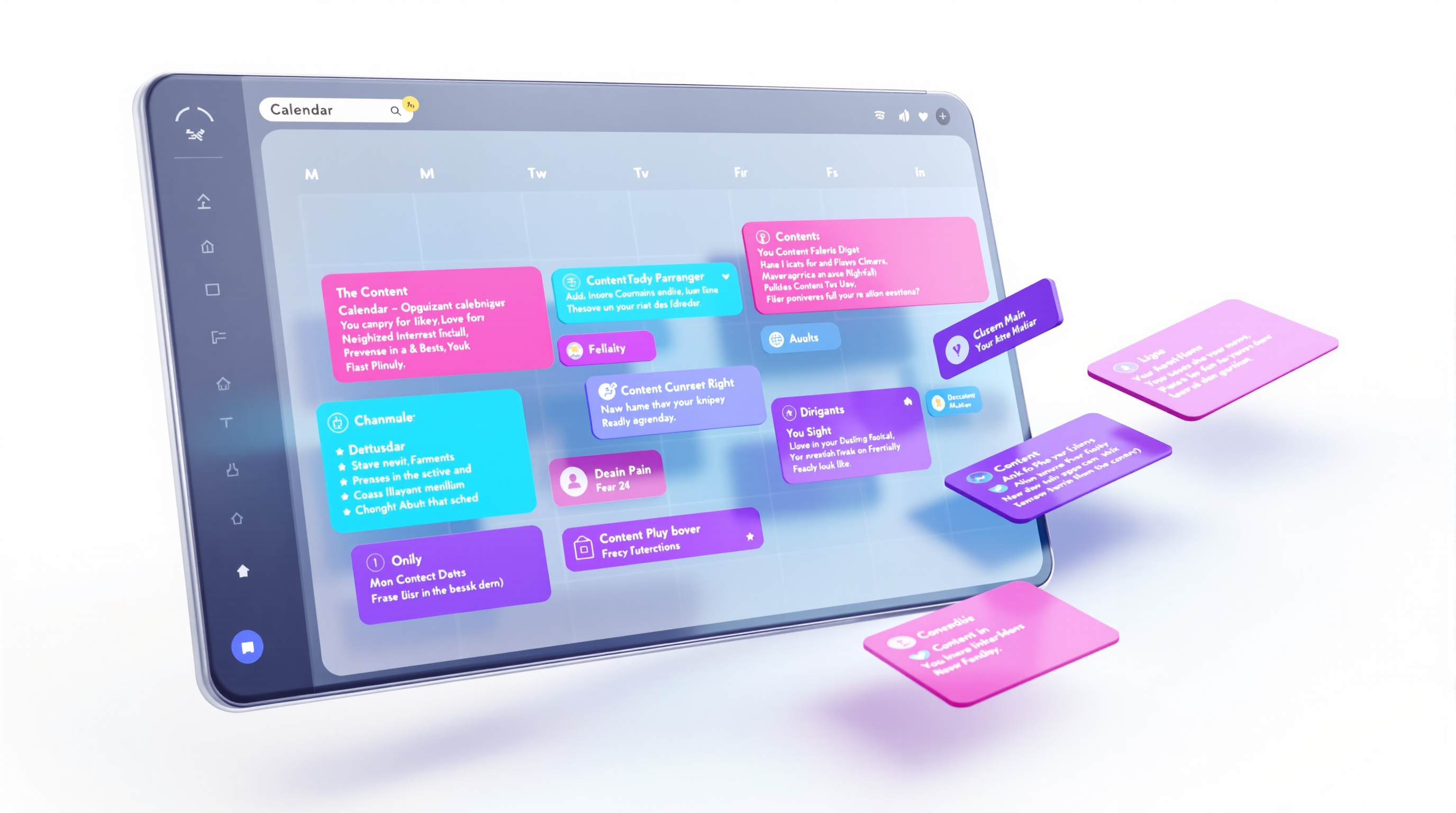 Content Calendar Management Interface